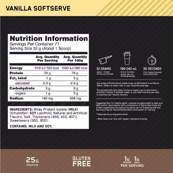 Optimum Nutrition Performance Isolate Vanilla 2.27kg | 8746PVRFT